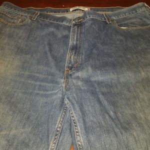 Semi-faded blue jeans